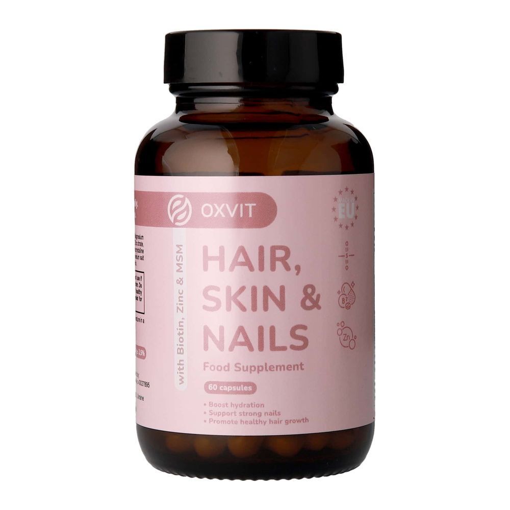 Vitamine OXVIT Hair, Skin & Nails pentru păr, piele și unghii, 60 capsule